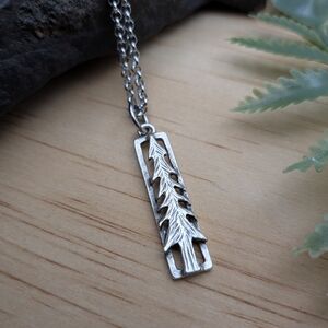 Silver Pine Tree Pendant Necklace